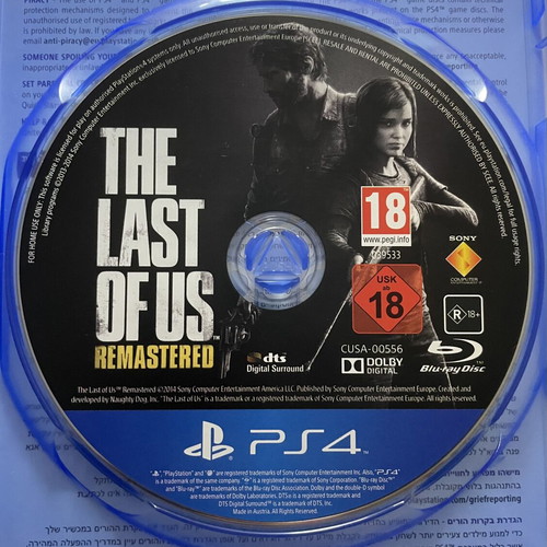 The Last Of Us Remastered PS4 game like new
