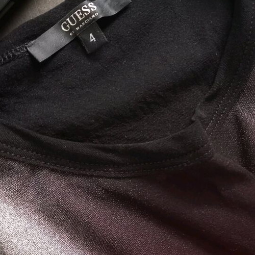 Vintage Guess top like new, black with pink crystals, elastic fabric