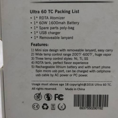 Jomotech Ultra 60 TC kit used, black