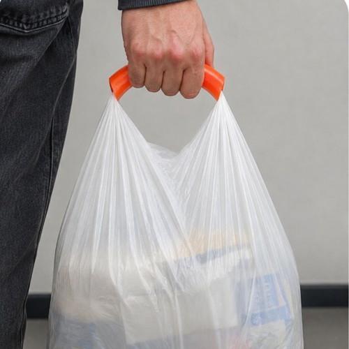 Plastic bag and shopping bag handle LDPE