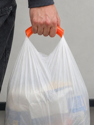 Plastic bag and shopping bag handle LDPE