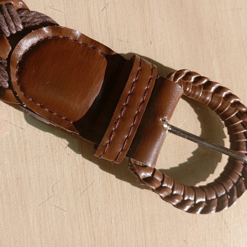 Adjustable woven belt brown like new