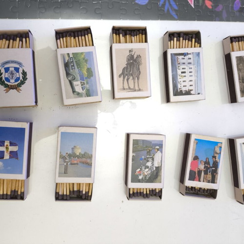 Collectible Greek Gendarmerie Matchboxes used, complete set of 10