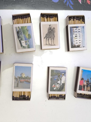 Collectible Greek Gendarmerie Matchboxes used, complete set of 10