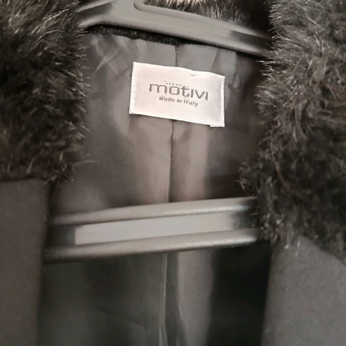 Motivi jacket with fur collar used, size M, black