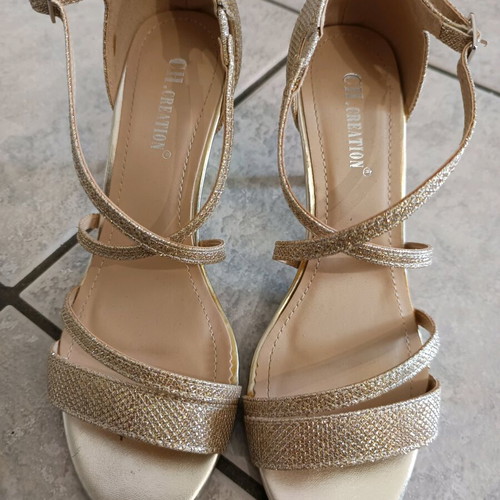 High heels sandal gold with thin heel new size 39