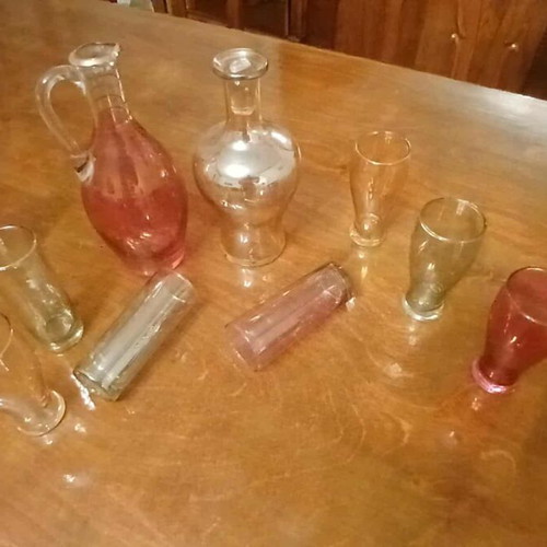 Vintage drink glasses and jugs like new, set of 10 pieces