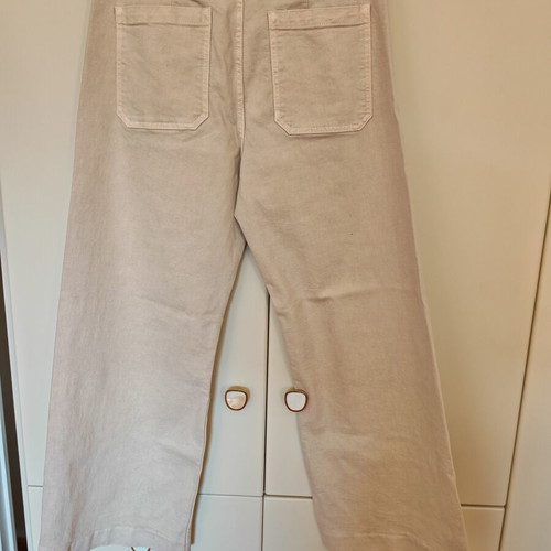 Zara Wide Leg Pants New, Size 46, Ecru
