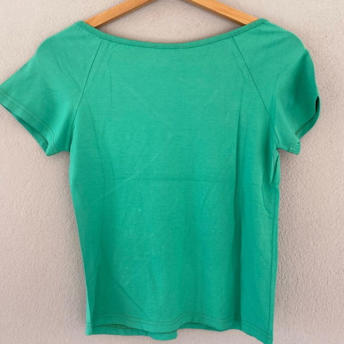 Green blouse S/M made of viscose with designs and sequins like new
