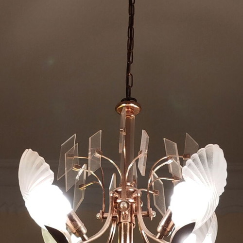 Vintage ceiling lights used, set of two, quadruple and triple