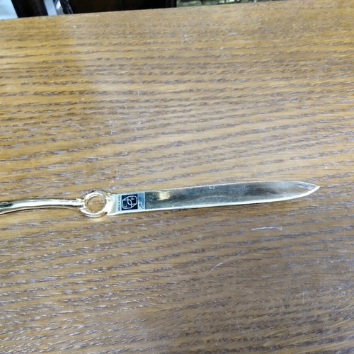 Gold Plated 24 Kar Paper Cutter in Gold Tone like new