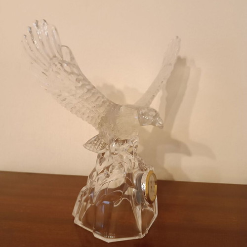 Crystal eagle with clock used, Italian crystal