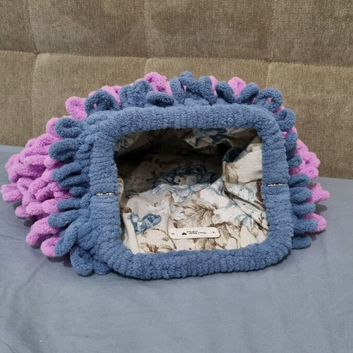 Puffy bag hand lilac and blue new