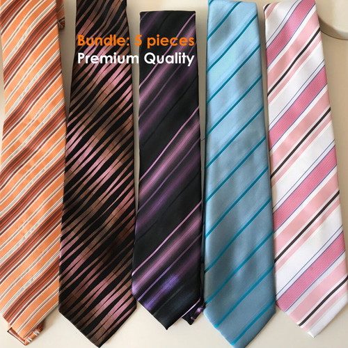 Men's ties striped bundle of 5 like new, multicolor