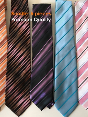 Men's ties striped bundle of 5 like new, multicolor