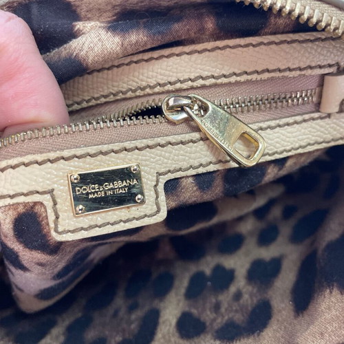 Dolce & Gabbana leather crossbody bag used, beige