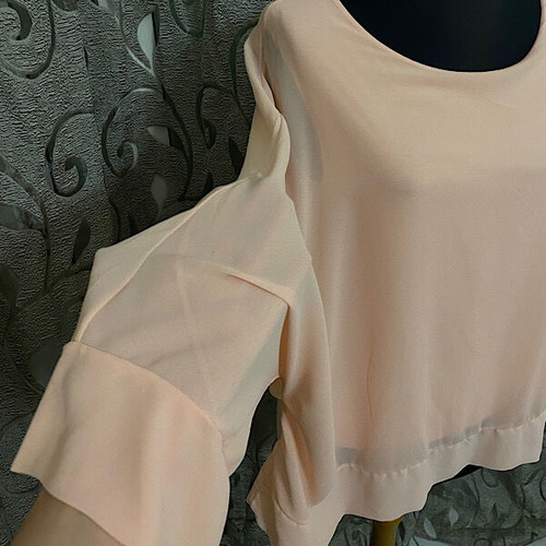 Tulle blouse used with lining, size M/L, pink