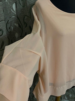 Tulle blouse used with lining, size M/L, pink