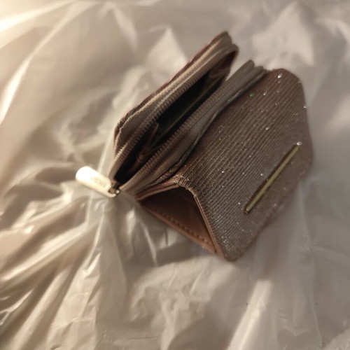 Mini wallet like new with glitter pocket for bills and coins pink