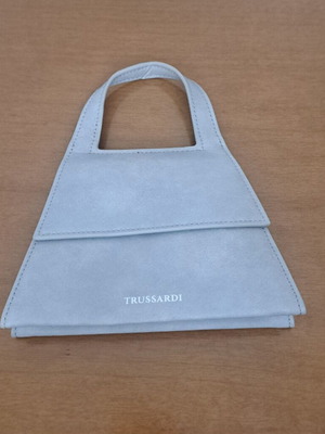 Trussardi μίνι τσάντα αφόρετη, γκρι, χειρός με αποσπώμενο λουράκι