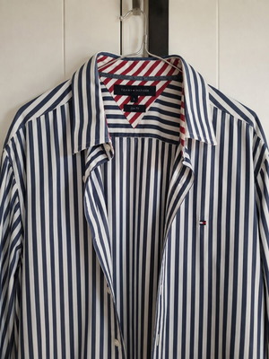 Tommy Hilfiger striped shirt like new, size L slim fit