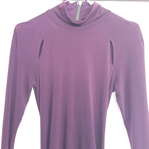Dress purple elastic draped like new with back zipper