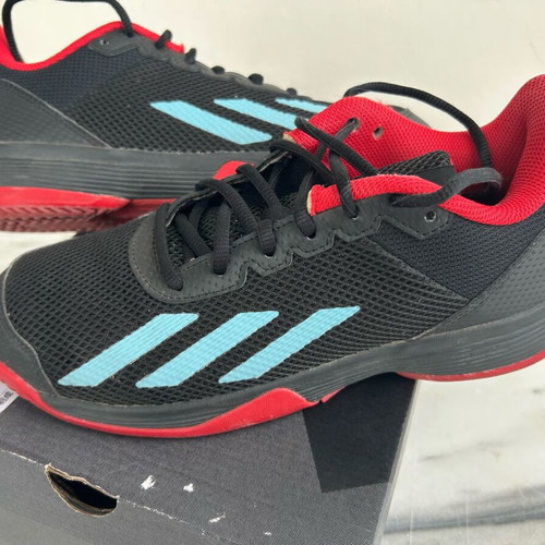 Adidas Kids Tennis Shoes Used Size 39 Black Red