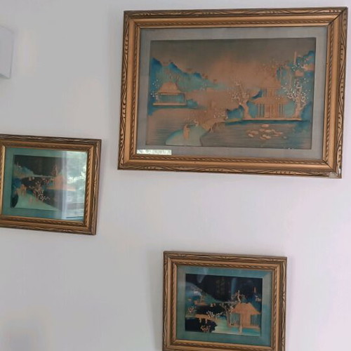 Chinese wall frame set used with 3D image