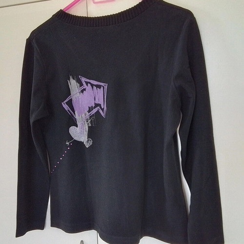 Romella black blouse with long sleeves and design like new
