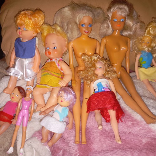 Retro dolls and babies used, lot from 80s and 90s