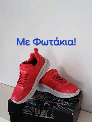 Skechers Kids Athletic Shoes with Lights Red Size 35 like new