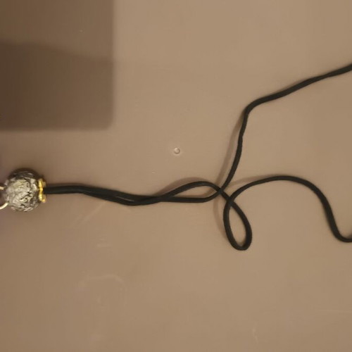 Long necklace with dragonfly and black suede cord with gold element new