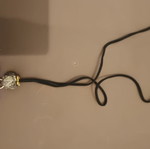 Long necklace with dragonfly and black suede cord with gold element new