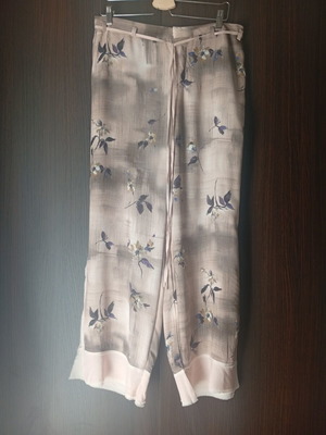 Zara women's wide pants new, colorful viscose with chiffon