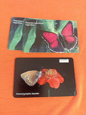 Butterfly phone cards set 3 used 1997