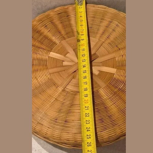 Wicker Storage Baskets Set of 3 with Lids, Like New, Round Boho