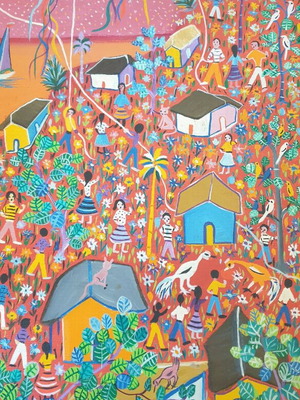 Naive Art λάδι 60x70 Juanita de Alvarez 1990 Caracas καινούργιο