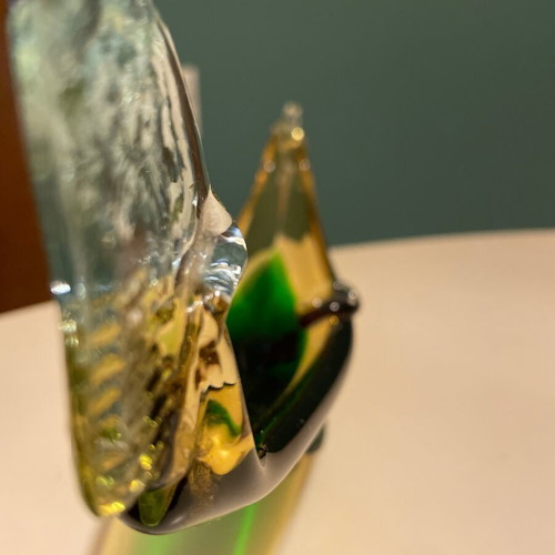 Decorative gondola Murano 1960 like new, green and yellow