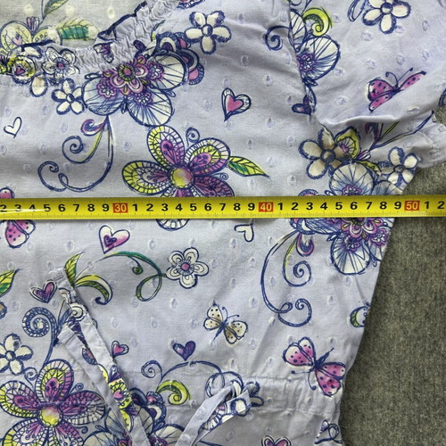 Dickies floral nurse blouse women's small used, multicolor