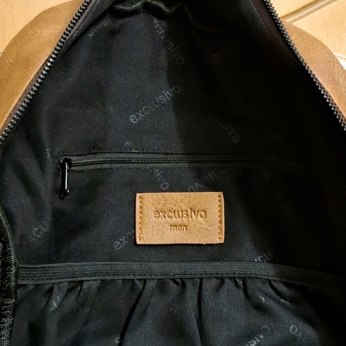 Exclusivo Brown Leatherette Backpack new