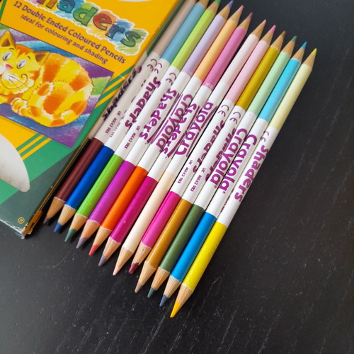 Crayola Shaders colored pencils new with one slightly used fuchsia