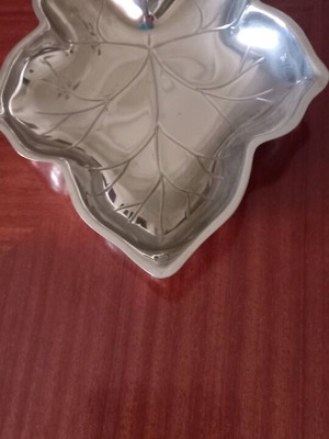 Leaf stainless steel decorative tray new 35x21x2