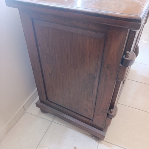 Wooden rustic buffet cabinet with glass doors, solid wood