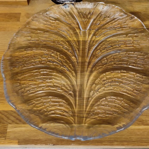 Eden Crystal Serving Tray like new, leaf-shaped, 31 cm