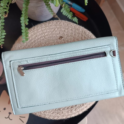 Women's wallet used, turquoise color