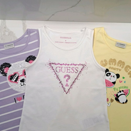 Girls' sleeveless tops pack of 3 like new, multicolor
