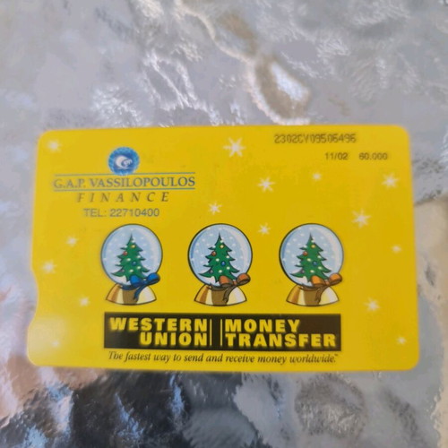 Western Union Vassilopoulos collectible telecard 11/2002 60,000