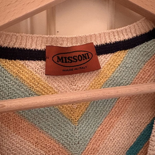 Missoni vintage V-neck sweater, multicolored chevron knit