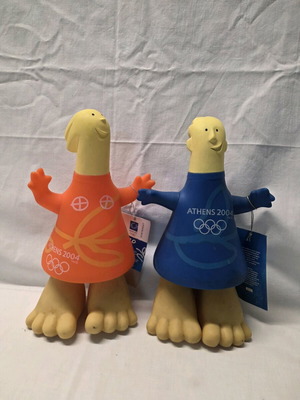 Μασκότ Αθήνα 2004 Φοίβος και Αθήνα καινούργια