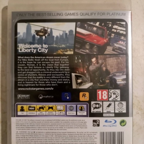 Jeu GTA IV Pour PS3 - Version Complète Avec Boîte Et Notice, En Très Bon état